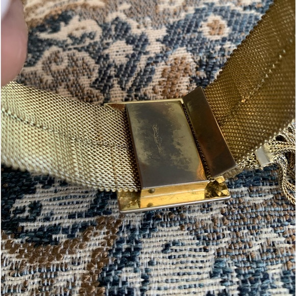 ✨WHITING & DAVIS Vintage Antique Floral Mesh Slide Gold Filled Bracelet - Picture 7 of 15